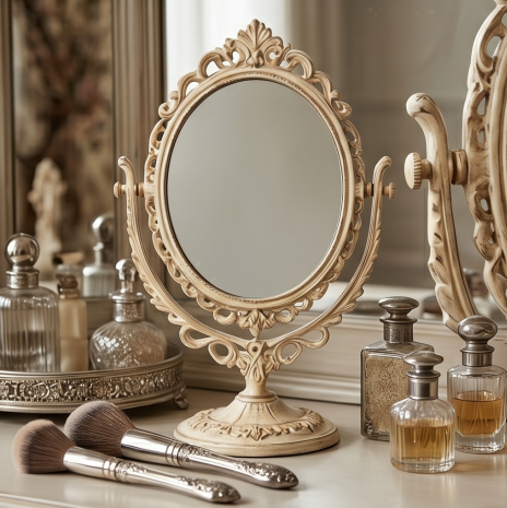 Vintage Style Oval Tabletop Mirror