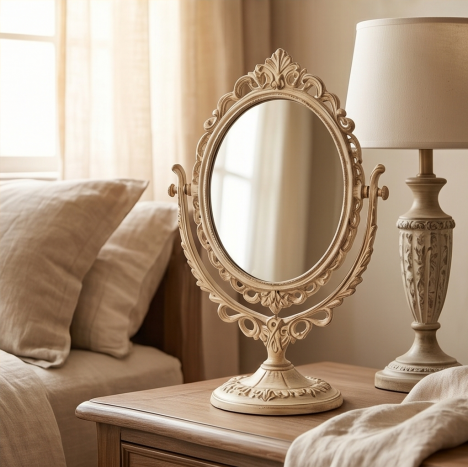 Vintage Style Oval Tabletop Mirror