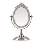 Polished Silver Finish Oval Swivel Mirror