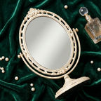 Antique Cream Oval Swivel Mirror