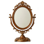 Ornate Bronze Finish Swivel Tabletop Mirror