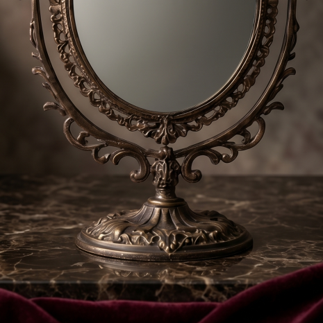 Antique Bronze Finish Oval Swivel Mirror