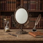 Antique Bronze Finish Oval Swivel Mirror