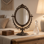 Antique Bronze Finish Oval Swivel Mirror