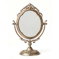 Antique Brass Finish Swivel Tabletop Mirror