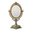 Vintage Patina Finish Oval Swivel Mirror