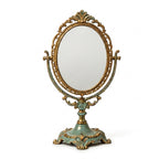 Vintage Patina Finish Oval Swivel Mirror