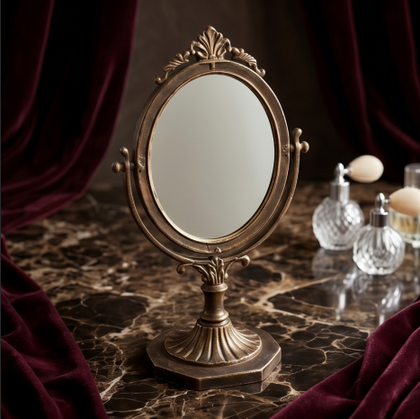 Classical Bronze Tabletop Swivel Mirror