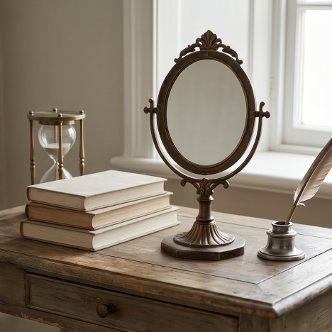 Classical Bronze Tabletop Swivel Mirror