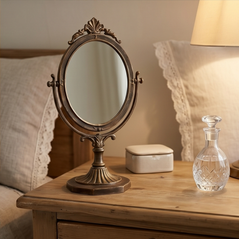 Classical Bronze Tabletop Swivel Mirror